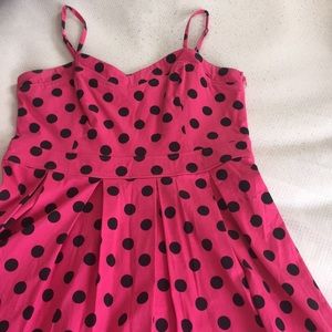 Black and Pink Polka Dot Dress